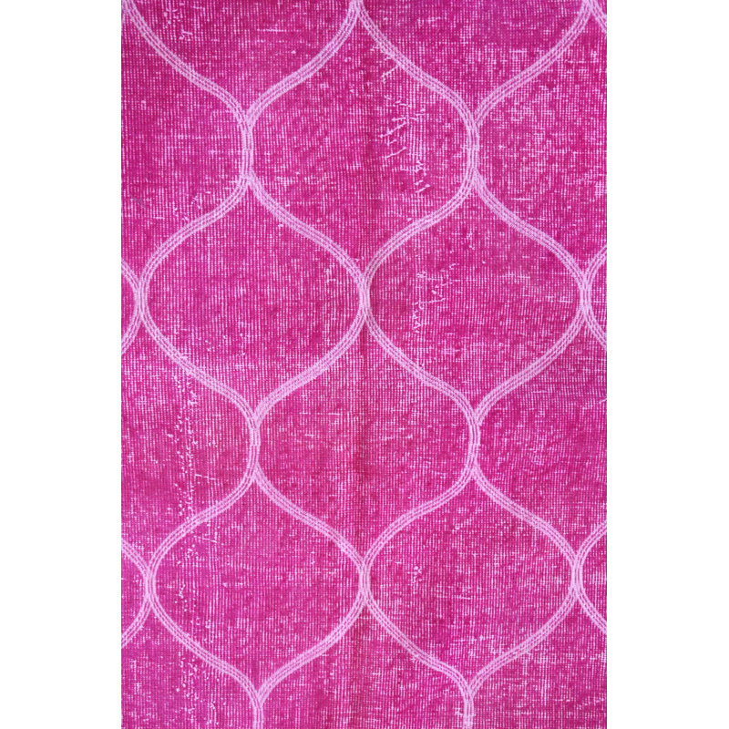 Tapis unique rose / ivoire 6 pi 3 po x 9 pi 9 po
