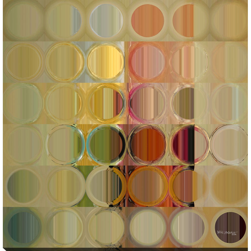 « cercles et carrés #49 » par mark lawrence, impression sur toile tendue, H 36 po x l 36 po x P 1,5 po