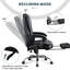 Chaise de bureau chauffante avec fonction lombaire, soutien lombaire réglable, rotation sur 360 degrés pour un confort ergonomique avec repose-pieds rétractable par vibration, construction, couleur noire