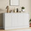 Buffet avec rangement, armoire à café avec 4 portes et tablette réglable, buffet de cuisine moderne pour le salon, cuisine, blanc