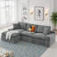 Canapé modulaire en L en chenille Boneless-1435157145