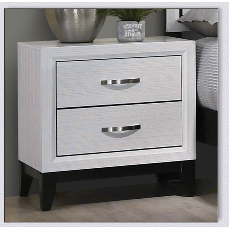 Mobilier de chambre à coucher deux tiroirs deux pièces, Blanc