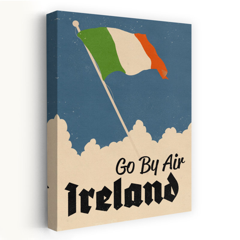 «Vintage Ireland Travel Classic Retro Vintage Fly Landscape Nature», art mural