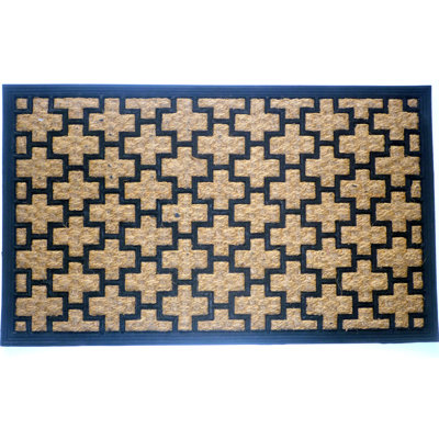 Tapis de porte d'extérieur Aliyannah Cross 30 po x 18 po