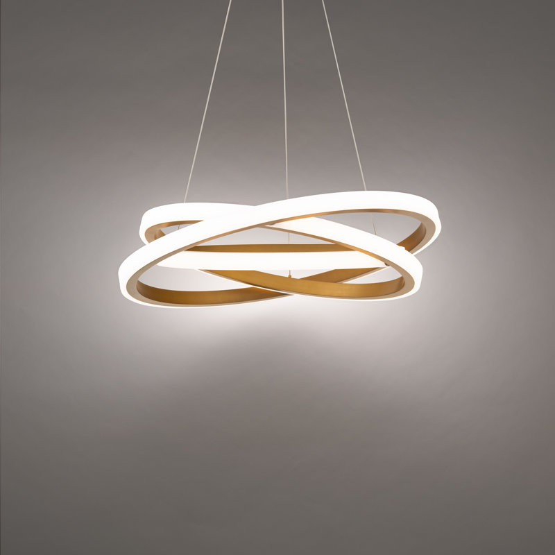 Veloce 1 - Light Unique Geometric Chandelier, 7" H x 26" W x 26" D, Aged Brass