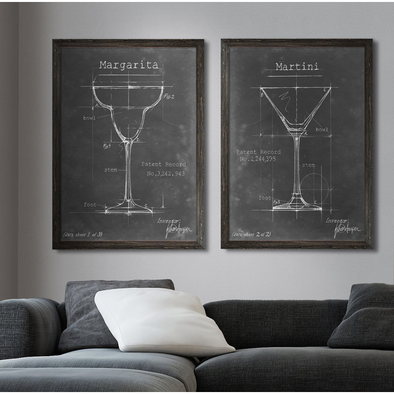 « articles bar blueprint v » par antonymeus bunjamin (abe)-2 pièces, ensemble de 2 reproductions d’art sur image