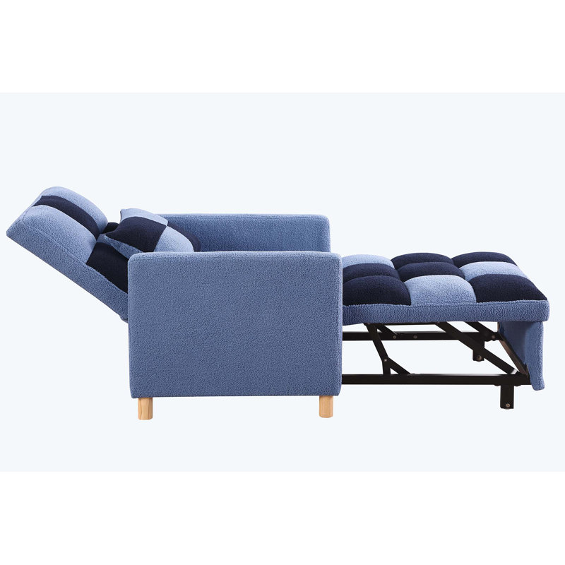 Chaise d'appoint rembourrée Somdath, Bleu duplicata