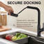 Robinet de cuisine pivotant vers le bas 360 °, apparence noir mat, levier unique, eau chaude et froide, robinet à trois réglages de poignée avec, couleur, pivot, alimentation en eau, choix-1138759561