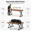 Bureau de direction 71 po avec structure en métal et finition en bois rétro, grand bureau d'ordinateur avec une capacité de 360 lb pour le bureau personnel - Table d'écriture ergonomique avec pieds réglables
