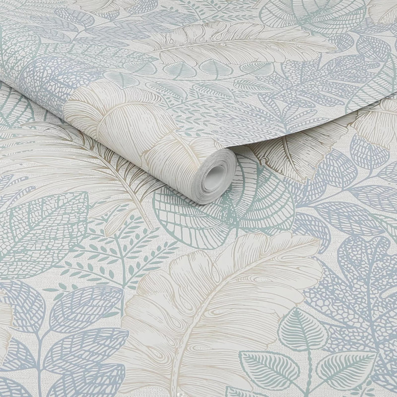 Superfresco Easy Scattered Leaves Floral Wallpaper, Blue