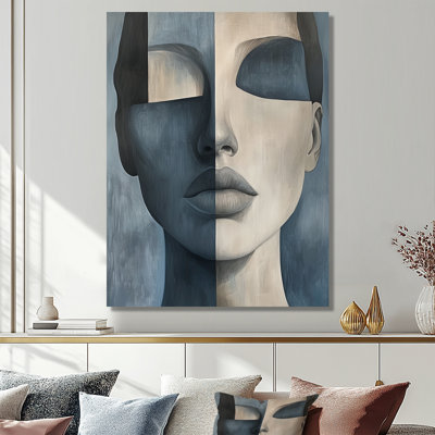 Portrait de Muse Fractured I - Décoration murale pour femme, impression sur métal
