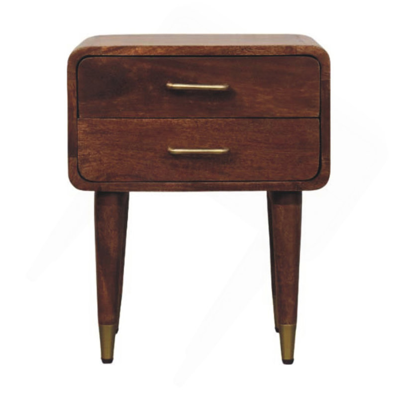 Table de chevet 2 tiroirs Wood