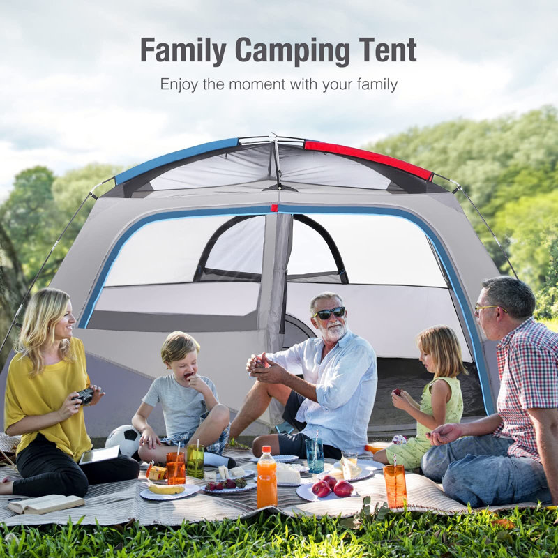 Tente de camping facile à installer pour 6 personnes pour la randonnée et la randonnée