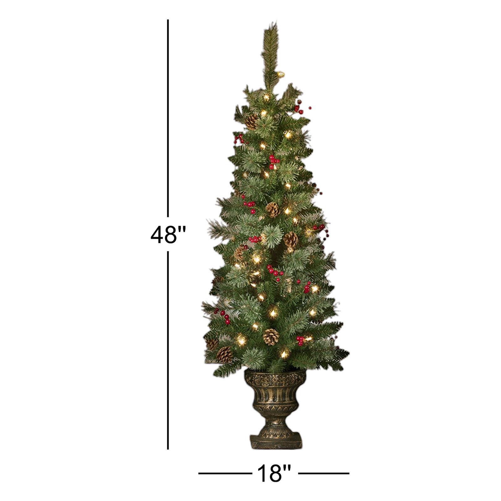 Hardesty Flocked 4' Pre-Lit Spruce Christmas Tree