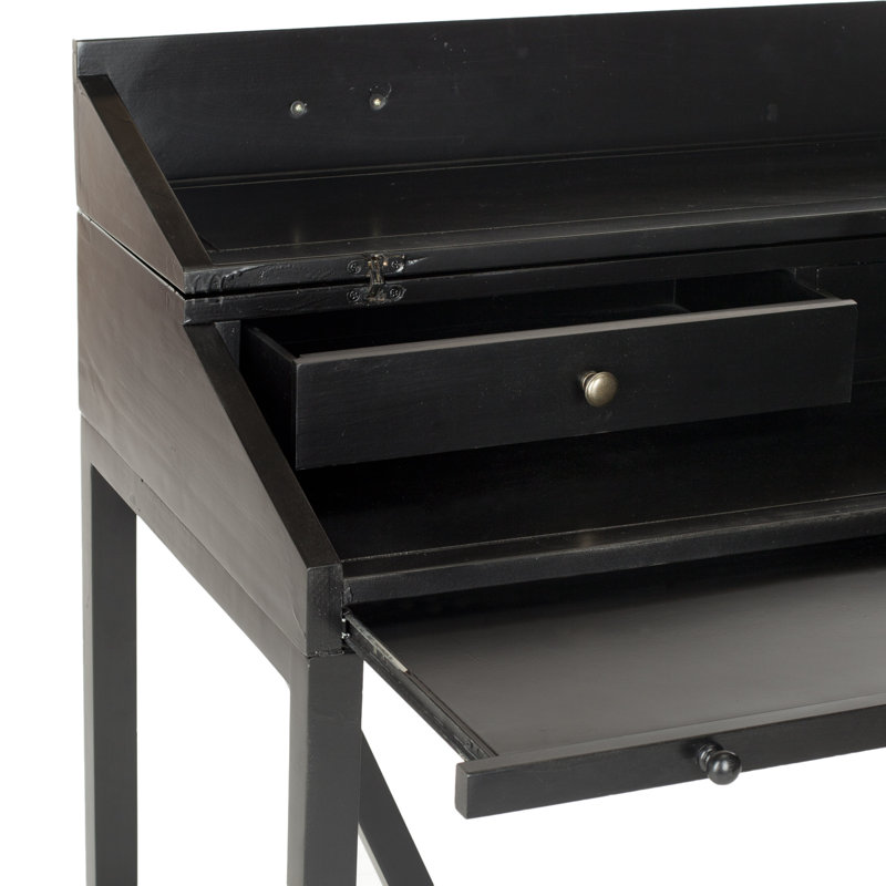 Muirfield Solid Wood Writing Desk, Black