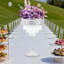 Support à fleurs géométrique moderne en cristal argenté de 24,8 po pour les fêtes d'anniversaire de mariage-125131036