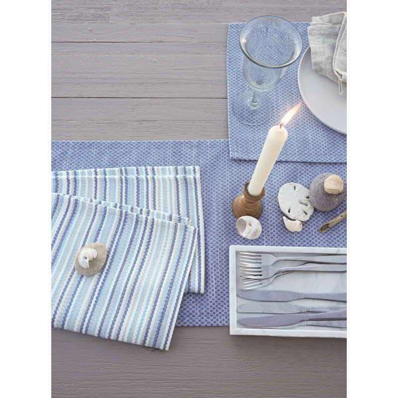 Blue and White Striped Acrylic Rectangle Placemat