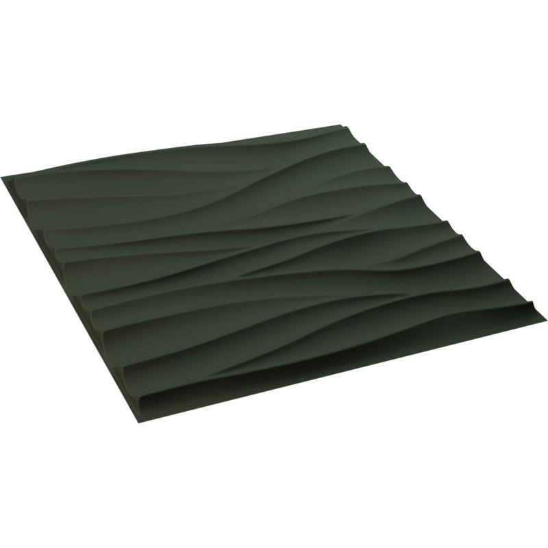 Panneau mural 3D décoratif Ripple EnduraWall, Vert club de chasse satiné UltraCover