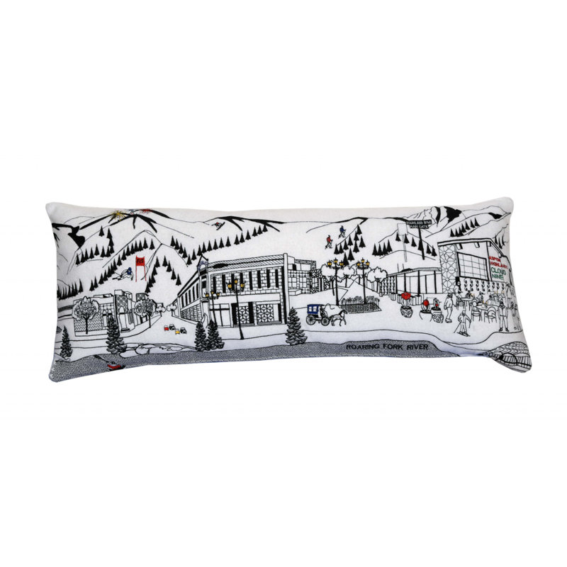 Coussin lombaire 35 "Aspen Daylight Skyline, Blanc