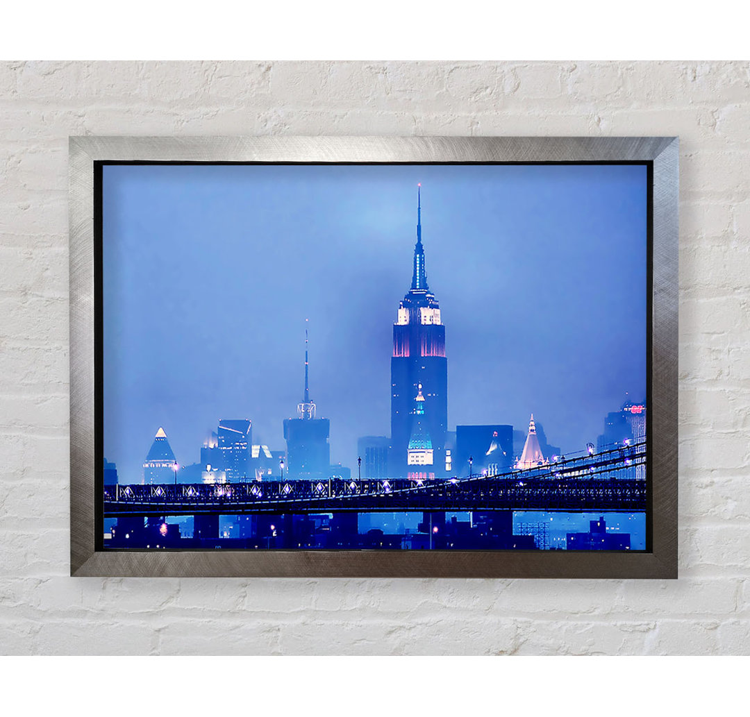 Empire State Building Blaue Nacht - Druck