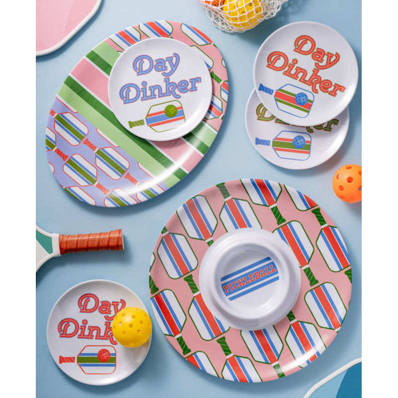 Pickle Ball Melamine Appetizer Plate