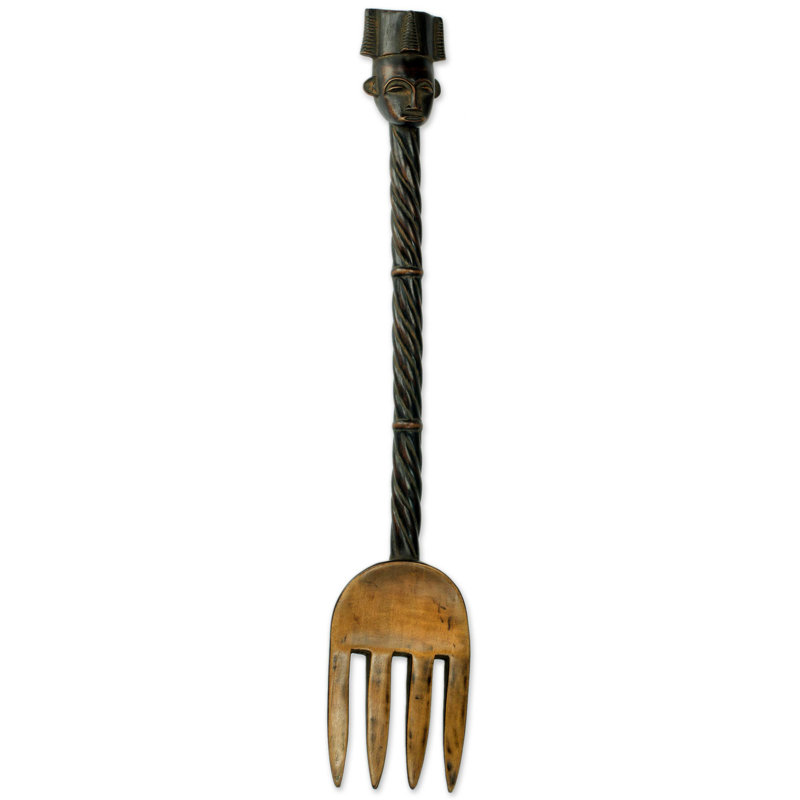 Novica Kings Fork Wood Wall Sculpture