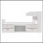 Structure de lit plateforme double pleine grandeur avec bibliothèques de rangement et tablettes, quatre tiroirs, blanc