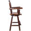 Tabouret de bar rustique - fabrication en bois de sapin, chaise avec dossier étoile décorative, repose-pieds, accoudoir large