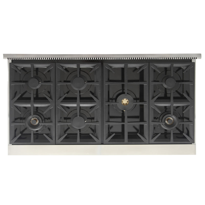 Plateau de cuisinière à gaz 48 po avec brûleurs scellés en acier inoxydable Kucht Professional, Propane liquide, Bleu royal