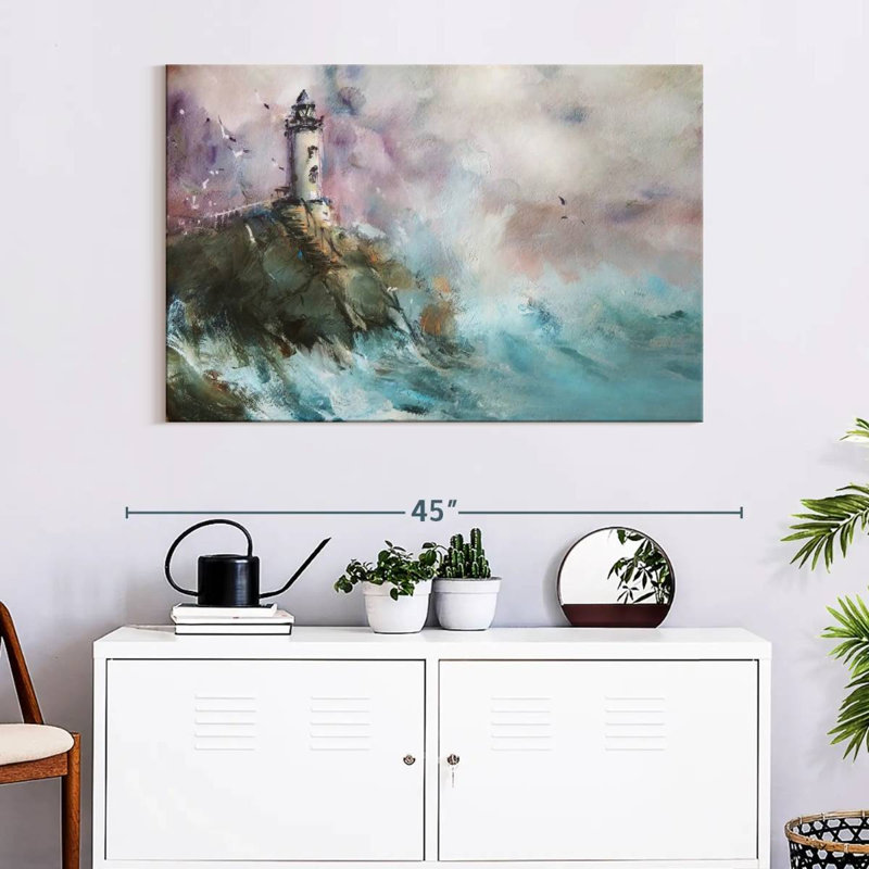 Aletra Cliffside Lighthouse, 26" H x 39" W