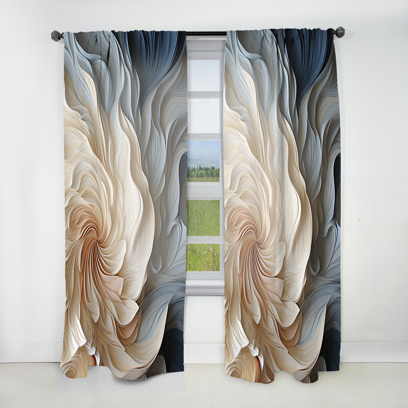 Arnaz - Abstract Curtain - Room Darkening Geometric Curtain - 1 Panels, 52" W x 63" L