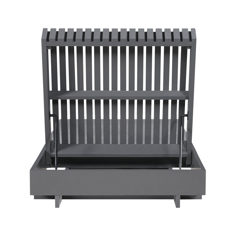 Chaise longue d'extérieur en bois d'acacia Solterra (coussin non inclus), Gris foncé