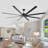 96 Inch Industrial DC Motor Ceiling Fan, Large Ceiling Fan with 8 Reversible Blades,  5-Speed Remote Control, Home or Commercial Ceiling Fans for Porch/Garage/Shop