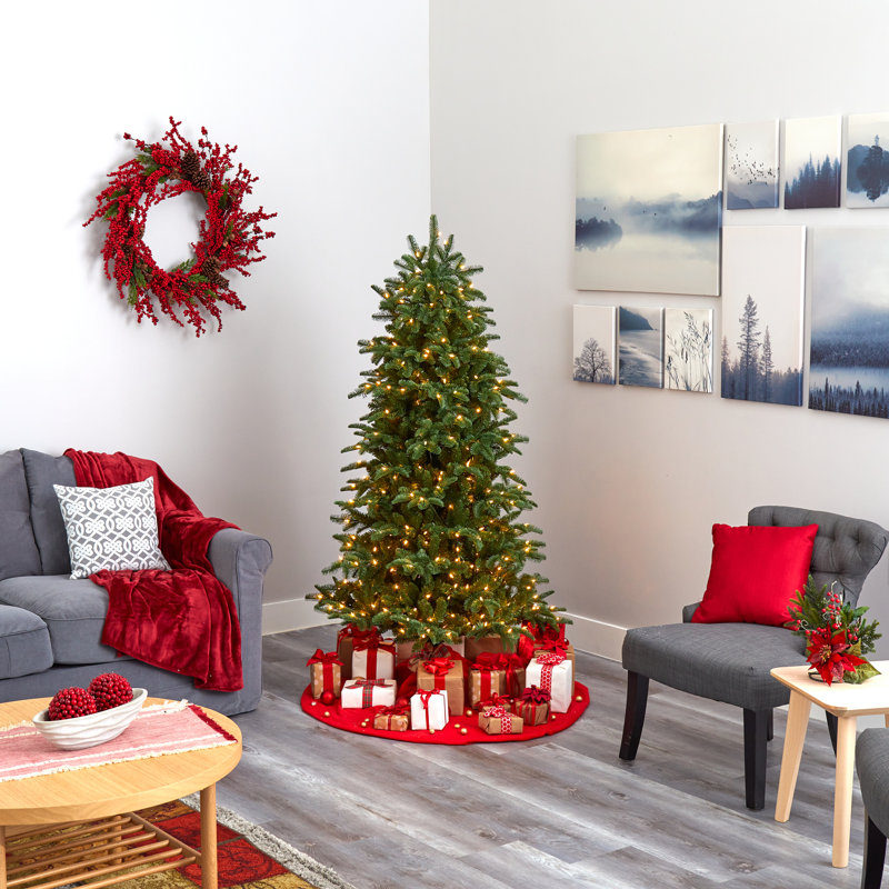 Lighted Artificial Christmas Tree, 6' H