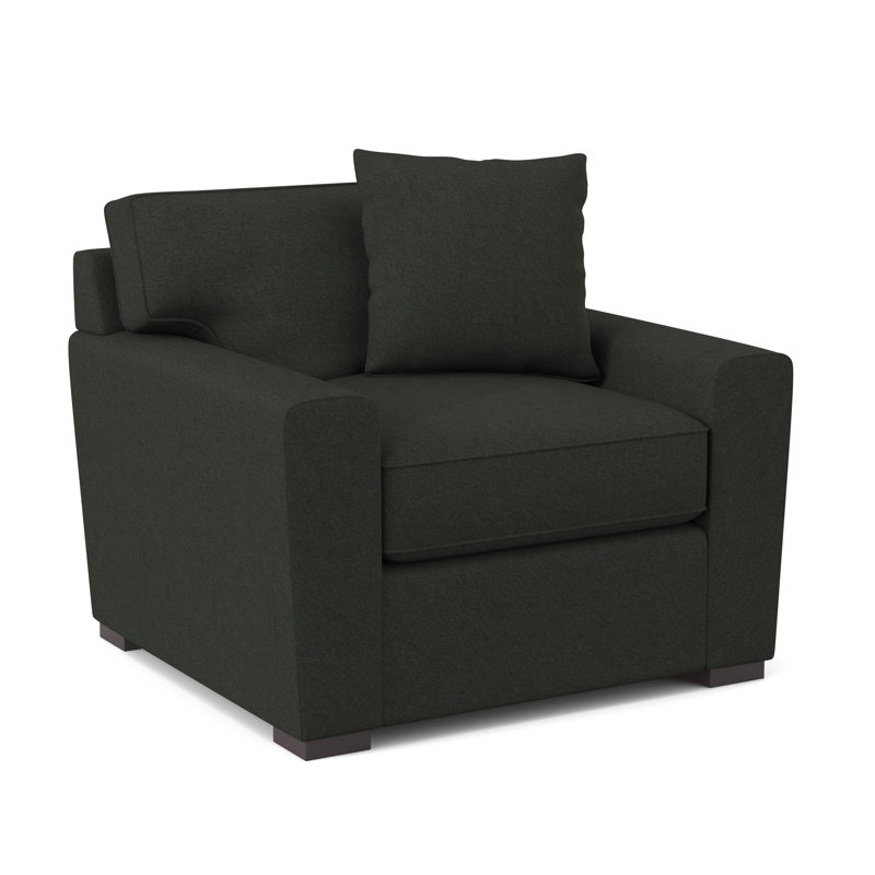 Fauteuil en polyester l 42 po Zinah, Velours Bella Hunter Performance