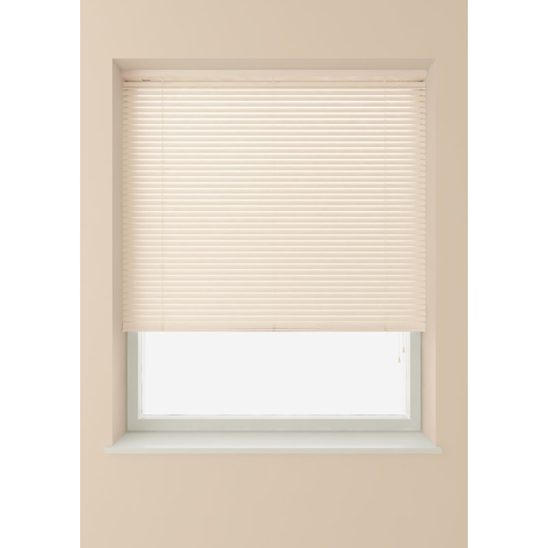 25mm Slat PVC Venetian Blind, 160cm H x 60cm W, Natural