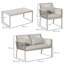Estellar 4 Pieces Rattan Garden Furniture Set Metal Frame-813941081-813941084