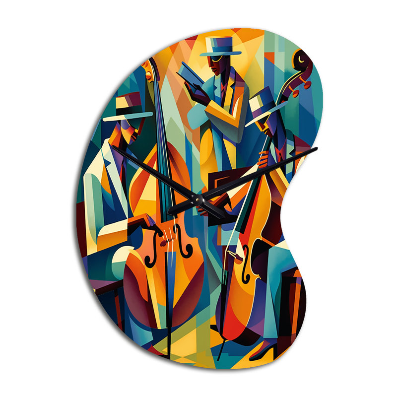 «Jazz Performance On Stage II - Music Jazz Unique Shape», horloge murale, Grand