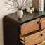 Buffet Mid-Century en bois avec 6 tiroirs