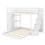 Lit superposé simple sur double avec tiroirs à niveaux et escalier de rangement polyvalent-1880217571
