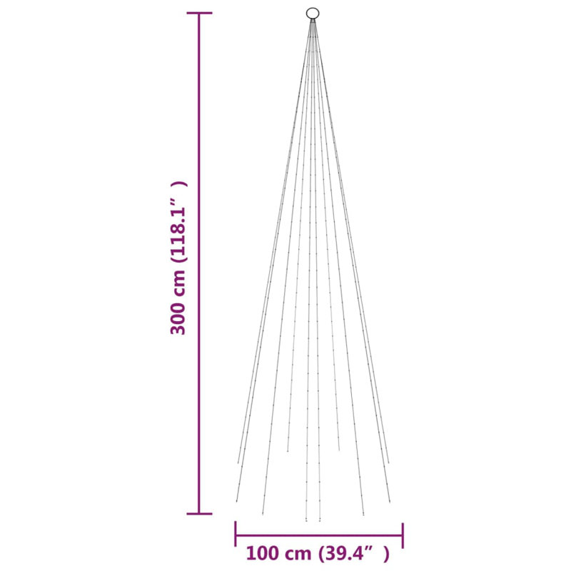 Christmas Tree on Flagpole Lighted Display