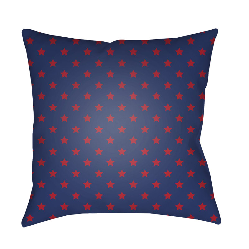 Stars Indoor/Outdoor Throw Pillow Cover, 20" H x 20" W x 3.5" D, Dark Blue