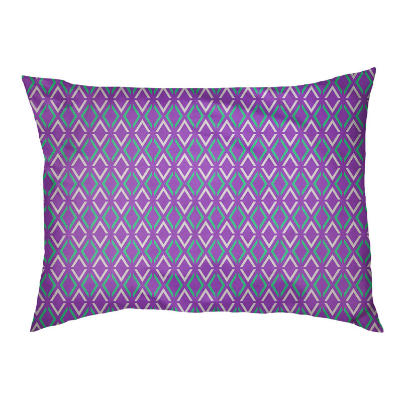 Coussin Byrge, Moyen (L 29,5 po x P19,5 po x H 9,5 po), Mauve / Vert / Bleu sarcelle