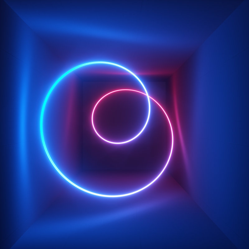 Neon Light by Wacomka - Wrapped Canvas Print, 51cm H x 51cm W x 3.8cm D