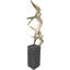 Gold Leaf 2 Acrobatic Raptor Swallow Birds In Flight On Black Base Figurine 19"H