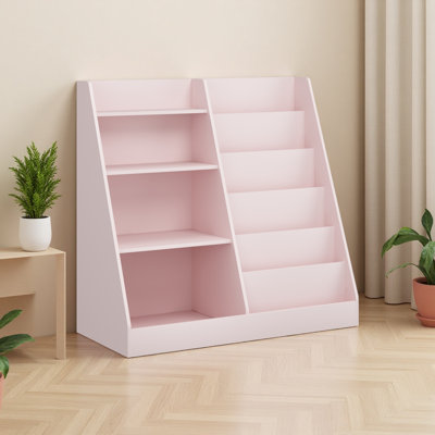 Étagère de rangement pour jouets et bibliothèque durable et pratique pour enfants, étagère à livres multifonctionnelle en bois pour enfants avec présentoir dans la chambre d'enfant