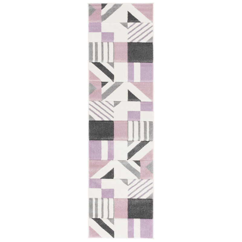Tapis à motif géométrique Jeromie Performance, Tapis de couloir 2 pi 3 po x 8 pi