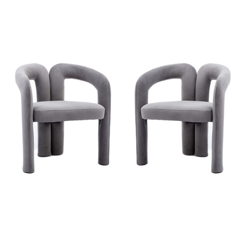 Cahuilla 25.2'' Wide Armchair,Living room chair,Reading chair with rounded footprint, Gray Velvet Incorrect
