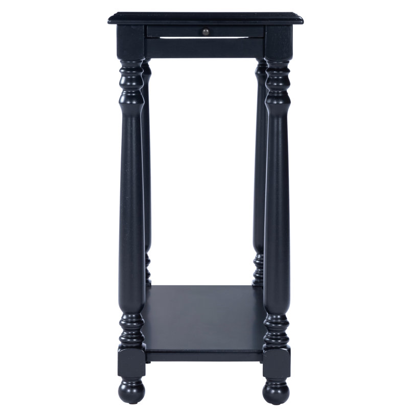 Devane CastleWood Side Table, Distressed Black Licorice
