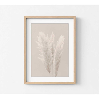 Pampas Grass Art Print - Soft Beige, Farmhouse Style